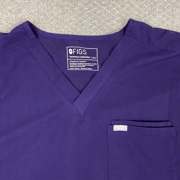 Figs Scrub Set Men's XXL Leon Top and 3XL/S Tansen Jogger Pants Purple - Picture 3 of 16